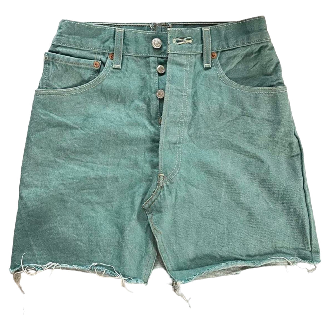 Vintage Levi’s pale teal/mint green denim mini skirt size XS