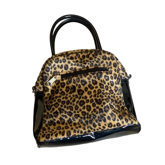 y2k faux fur leopard print tote bag