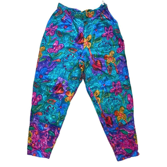 Vintage monsoon 80s floral trousers. size 8