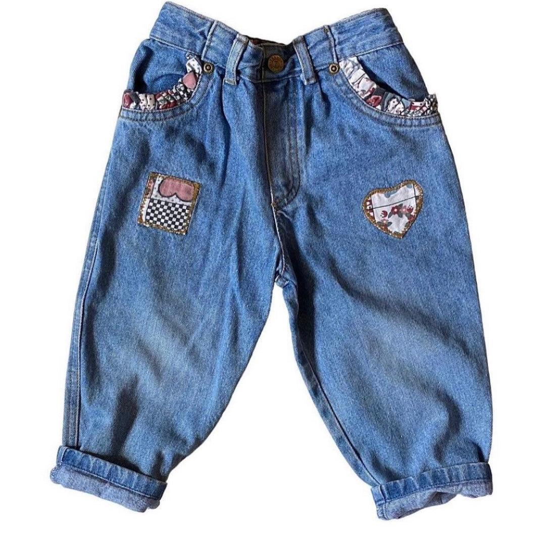 Vintage Trader denim jeans with patchwork 18 months