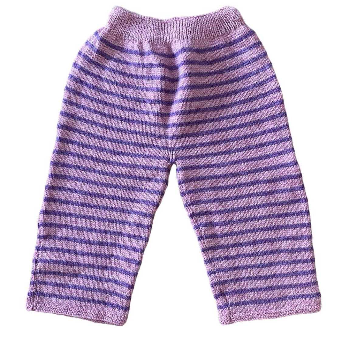 Vintage purple and lilac striped knit trousers age 12-18m