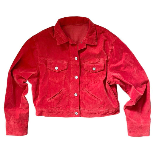 Vintage red corduroy y2k jacket size M